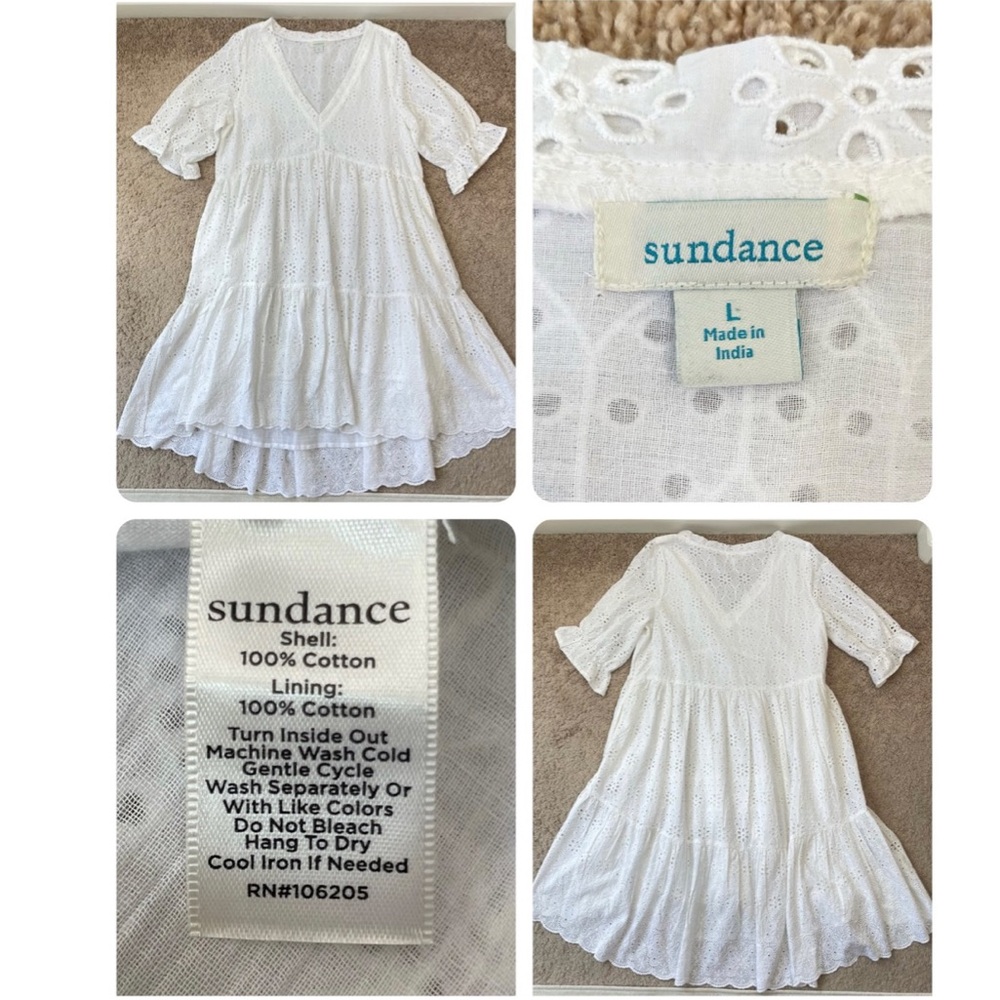 Sundance White Eyelet High-Low Dress - Picture 12 of 16